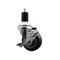 Service Caster 3.5'' SS Thermoplastic Rubber Swivel 1-1/2'' Expanding Stem Caster with Brake SCC-SSEX20S3514-TPRB-TLB-112 - alternate 1